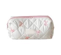 Cotton Makeup Bag Quilted Travel Cosmetic Bag Cute Floral Makeup Bag Large Toiletry Bag for Women Girls KhE947, purple, 18x6x9cm