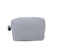 Cotton Makeup Toiletry Bag Women Portable Large Zipper Closure Travel(Black)