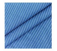 Cotton Material Cotton Printed Denim Fabric Summer Thin Washed Fabric Dress Clothing Fabric Cloth(Size:Stripes,Color:Light Blue)