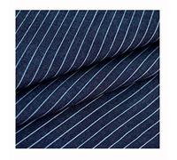 Cotton Material Cotton Printed Denim Fabric Summer Thin Washed Fabric Dress Clothing Fabric Cloth(Size:Stripes,Color:Dark Blue)