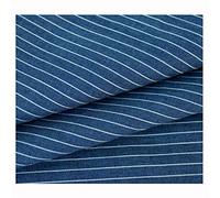 Cotton Material Cotton Printed Denim Fabric Summer Thin Washed Fabric Dress Clothing Fabric Cloth(Size:Stripes,Color:Blue)