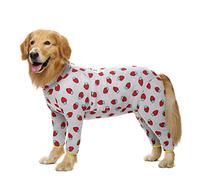 Cotton Medium Large Dog Onesie Surgery Recovery Suit for Medium Large Bodysuit Dogs Pajamas Pjs,Full Covered Dog Recovery Suit After Surgery,Long Sleeved with Zipper On Back