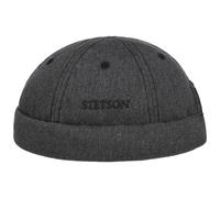 Stetson Cotton Melange Docker Hat Men - Cap with Cuff, caps Winter Autumn Spring Summer Summer-Winter - L (58-59 cm) Anthracite