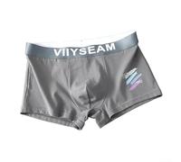 Cotton Men's Boxer Shorts Underwear with U Pouch and Breathable Material for Sleep and Daily Wear (2XL Gray)