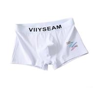 Cotton Men's Boxer Shorts Underwear with U Pouch and Breathable Material for Sleep and Daily Wear (L White)