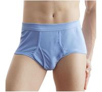 Cotton Men's Briefs Seniors Dad Middle-aged And Elderly Men Underwear Soft Breathable Underpants Comfort Panties(Blue,XXL)