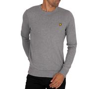 Cotton Merino Crew Jumper Mid Grey Marl M