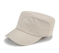 Cotton Military Caps Cadet Army Caps Unique Flat Top Cap Unisex Hats Adjustable Head Circumference Beige Color Basic