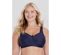 Miss Mary - Broderie Anglaise, Non Wired Bras for Women, Everyday Bras, Comfortable Cotton, Supportive with Full Coverage Blue