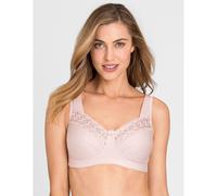 Miss Mary of Sweden - Broderie Anglaise, Non Wired Bras for Women, Everyday Bras, Comfortable Cotton, Supportive Full Coverage 36C Dusty Pink