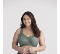 Miss Mary - Broderie Anglaise, Non Wired Bras for Women, Everyday Bras, Comfortable Cotton, Supportive with Full Coverage Green