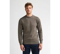 Cotton Mix Jumper with Crew Neck Khaki Green