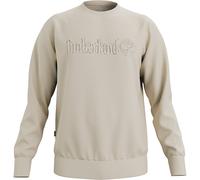 Cotton Mix Sweatshirt with Tonal Embroidered Logo and Crew Neck Cream