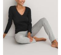 Cotton Mix Thermal T-Shirt, Made in France Black