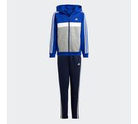 adidas Unisex Kids Tiberio 3-Stripes Colorblock Fleece Track Suit Kids, semi lucid blue/white/medium grey heather, 15-16 Years