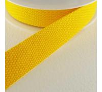 Cotton Mix Webbing 25mm Wide Bag Strap Handle Lanyard Fabric Belt 34 Colour 771D, 012 Yellow, 1 Metre