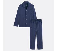 Cotton Monogrammed Pyjamas Navy Blue