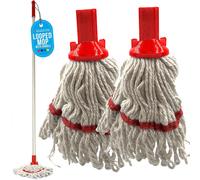Cotton Mop Heads Red Handle Replacement Colour Coded Floor Heavy Duty