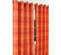 Cotton Morocco Striped Curtain Pair Homescapes Terracotta 140cm width x 137cm drop