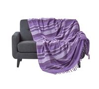 Homescapes Cotton Morocco Striped Mauve Throw, 255 X 360 Cm