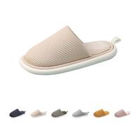Cotton Mules with Footbed, Women's Slippers, Fabric Mules, Closed Front, Elegant Slippers, Comfortable Men's Slippers, Cuddly Mute Slippers, Winter Slippers, White, 7 UK