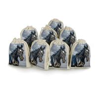 Cotton Muslin Bag 8 Pack Drawstring Gift Bags Reusable A Dark Horse Gift Pouches for Party Favors Jewelry Spice Sachet Birthday Party Bridal Shower Wedding Home Storage 5 X 7 Inch