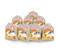 Cotton Muslin Bag 8 Pack Drawstring Gift Bags Reusable Fat Cat Printed Gift Pouches for Party Favors Jewelry Spice Sachet Birthday Party Bridal Shower Wedding Home Storage 5 X 7 Inch