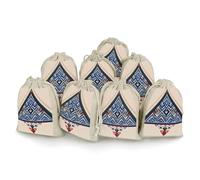 Cotton Muslin Bag 8 Pack Drawstring Gift Bags Reusable Geometric Triangle Gift Pouches for Party Favors Jewelry Spice Sachet Birthday Party Bridal Shower Wedding Home Storage 5 X 7 Inch