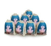 Cotton Muslin Bag 8 Pack Drawstring Gift Bags Reusable Jellyfish Gift Pouches for Party Favors Jewelry Spice Sachet Birthday Party Bridal Shower Wedding Home Storage 5 X 7 Inch