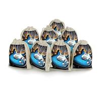 Cotton Muslin Bag 8 Pack Drawstring Gift Bags Reusable Magic Electric Guitar Music Gift Pouches for Party Favors Jewelry Spice Sachet Birthday Party Bridal Shower Wedding Home Storage 5 X 7 Inch