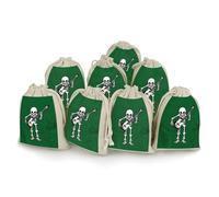 Cotton Muslin Bag 8 Pack Drawstring Gift Bags Reusable Skeleton Playing Guitar Gift Pouches for Party Favors Jewelry Spice Sachet Birthday Party Bridal Shower Wedding Home Storage 5 X 7 Inch