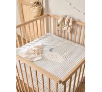 Cotton Muslin Blanket / Play Mat, IN THE CLOUDS striped blue