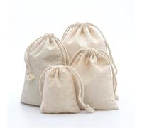Cotton Muslin Gift Bags Cotton Drawstring Bags Small Large Candy Gift Jewelry Packaging Storage Bundle Pocket Reusable Pouch(8x10cm)