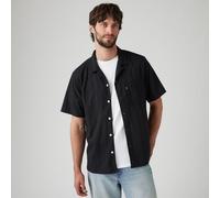Cotton Muslin Shirt with Short Sleeves Black