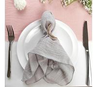 Cotton napkin cloth,42 * 42CM 12/20PCS Dark Blue Gauze Cloth Napkins Cotton Linen Napkins Tea Towel For Everyday Use Christmas Wedding Table Decor (Color : C, Size : 12pcs) (Color : Smoky Gray, Size