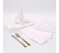 Cotton Napkins Set of 6 - White Cotton, 50 x 50 cm - Washable & Reusable Table Dinner Napkins for Hotel, Lunch, Restaurant, Weddings, Events & Parties