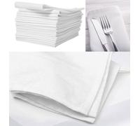 Cotton Napkins White Set of 4 - Premium Oversized Heavy Weight Cloth Napkins for Dining, Hospitality, and Special Occasions