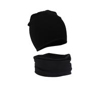 Cotton Newborn Baby Winter Hat and Scarf Set for 1-7 Years Newborn Baby Beanie Hat Kids Tube Cotton Loop Scarfs Black