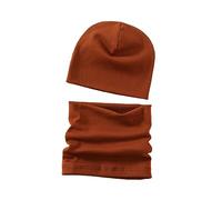 Cotton Newborn Baby Winter Hat and Scarf Set for 1-7 Years Newborn Baby Beanie Hat Kids Tube Cotton Loop Scarfs Brown