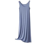 Cotton Nighties Sleeveless Under 20 Maxi - Ladies Long Cotton Nightdresses - Wide Strap Sleep Sleepdress Modal Underskirt Stretch Slip Negligee Lightweight Loose Fit Pullover Cozy Loungewear