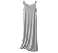 Cotton Nighties Sleeveless Under 20 Maxi - Ladies Long Cotton Nightdresses - Wide Strap Sleep Sleepdress Modal Underskirt Stretch Slip Negligee Lightweight Loose Fit Pullover Cozy Loungewear