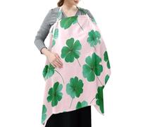 Cotton Nursing Cover Clover Leaf Sage Green Pink