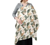 Cotton Nursing Cover for Baby Breastfeeding Abstract Gray-Green Floral | Nursing Blanket for Breastfeeding Breathable Multi-use Stroller Cover