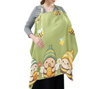 Cotton Nursing Cover for Baby Breastfeeding Cute Gnomes Bees | Breastfeeding Cover up Breathable Baby Car Seat Canopy
