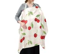 Cotton Nursing Cover Fresh Cherry Pattern Pink Check