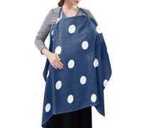 Cotton Nursing Cover Navy Blue Polka Dot