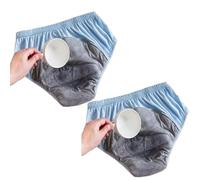 Cotton Older Women Incontinence Underwear Leakproof Panties Cloth Diaper Washable Seniors Middle-Aged Elderly Ladies Waterproof Briefs(Blue Blue,L)