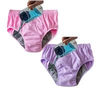 Cotton Older Women Incontinence Underwear Leakproof Panties Cloth Diaper Washable Seniors Middle-Aged Elderly Ladies Waterproof Briefs(Rose Purple,XXL)