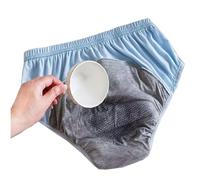 Cotton Older Women Incontinence Underwear Leakproof Panties Cloth Diaper Washable Seniors Middle-Aged Elderly Ladies Waterproof Briefs(Blue,3XL)