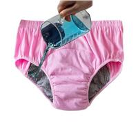 Cotton Older Women Incontinence Underwear Leakproof Panties Cloth Diaper Washable Seniors Middle-Aged Elderly Ladies Waterproof Briefs(Rose,XXL)